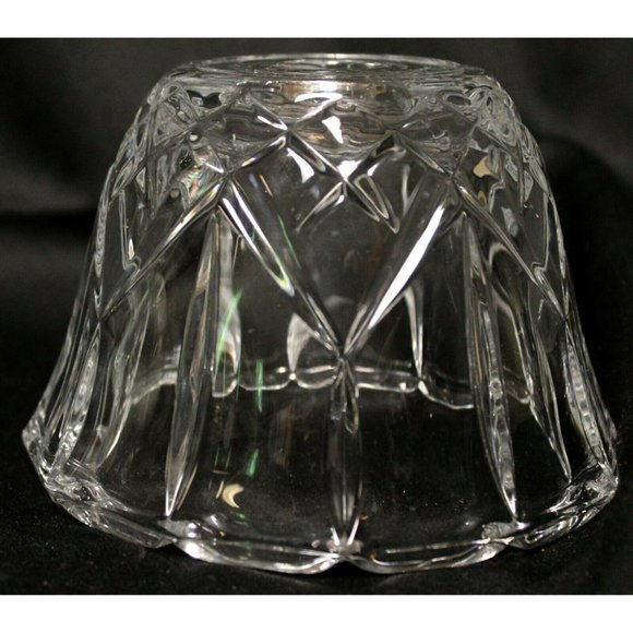 Clear Leaded Crystal Light Covers Star Pattern Molded 4" tall Shade Scallop - Picture 2 of 10